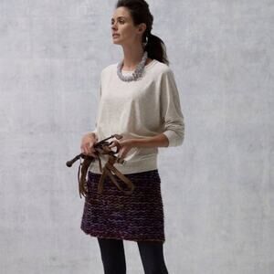Anthro Knitted&Knotted pencil skirt purple motif